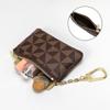 Маленький геометрический PU кожаный кошелек для денег, монет, кошелек с короткой молнией, клетчатый брелок, сумка, внешний карман для хранения, переносные сумки