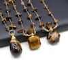 1Pc Fashion Perfume Bottle Necklace Pendant Tiger Eye Stone Crushed Stones Chain Necklaces for Men Women DIY Jewelry Gifts