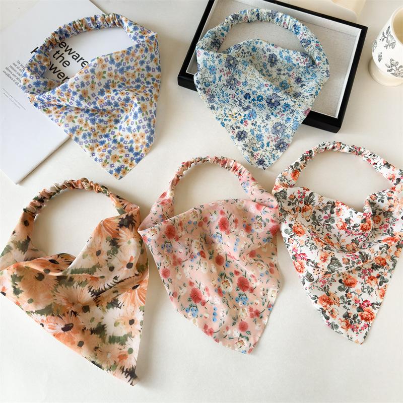 Assorted Floral Print Bandana Headband Elastic Back Hair Scarf Bohemian Style Headwrap Colorful Summer Hair Decor For Women