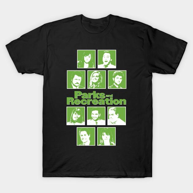 Asian Size Men Black Print T-shirt Parks And Recreation No-Cut Heat Transfer Print Cotton Tshirt