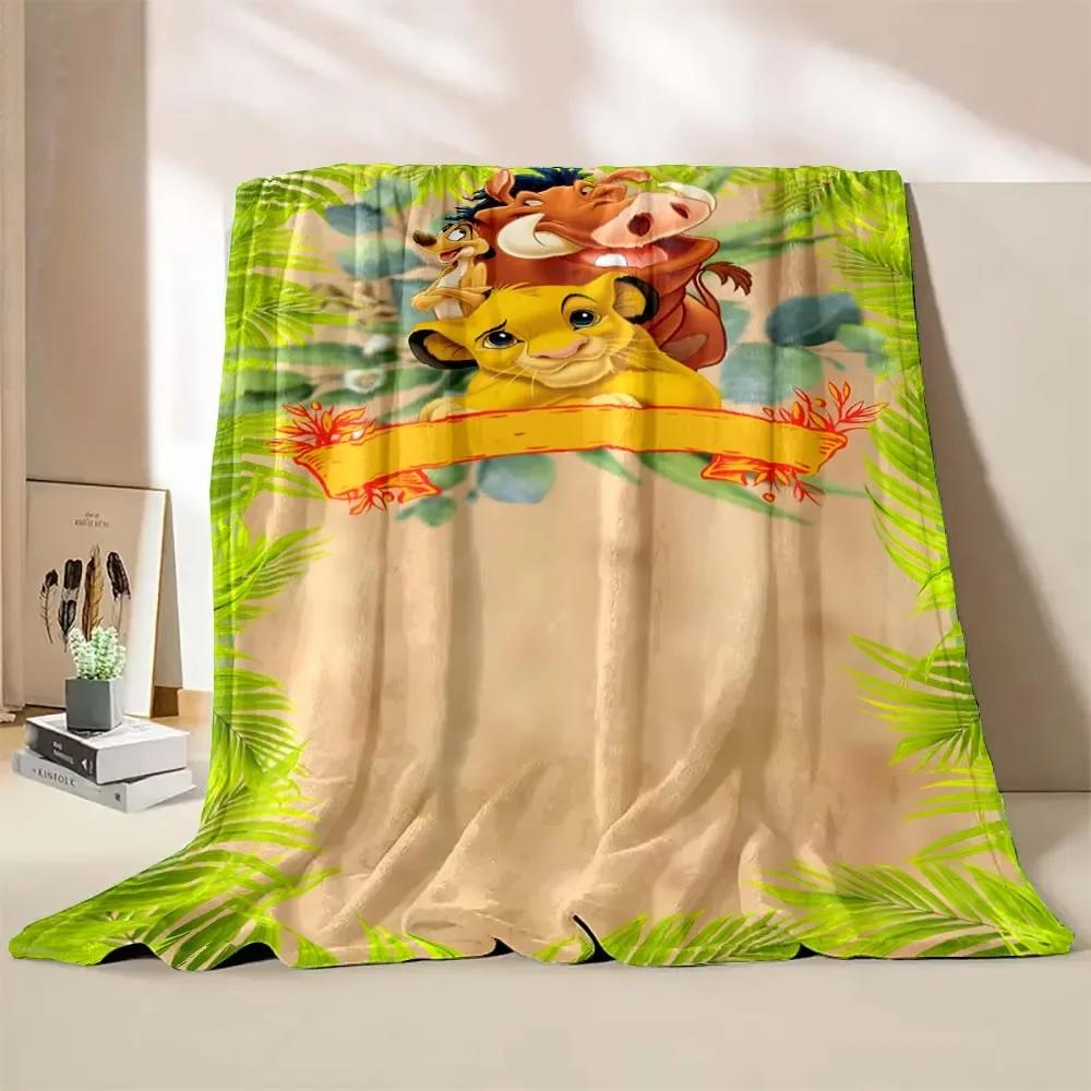 Classic Simba Lion King Theme Blanket Boys and Girls Soft Flannel Plush Blanket Bedroom Sofa Living Room Bed All Seasons Blanket
