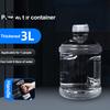 Durable Water Storage Jar Plastic Jug with Handle And Leakproof Cap, Reusable Twist Off Cap Container Portable Bottle, Transparent for Home