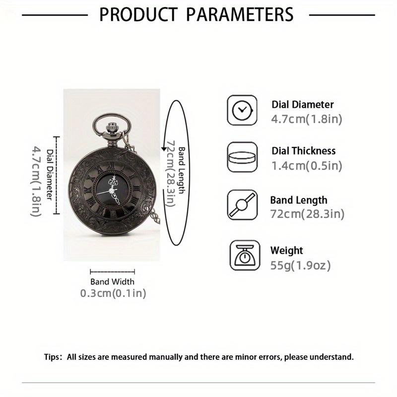 2 шт./набор, римские цифры кварцевые карманные часы для мужчин и женщин полые винтажные часы с цепочкой и 1 шт. мужские винтажные классические крестовые подвески на ожерелье, идеальный подарок