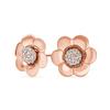 2 в 1 Съемная куртка Simple Danity Paving CZ Stud Heart с лепестками цветка куртка Rose подростковые серьги-гвоздики из розового золота с покрытием из стерлингового серебра для