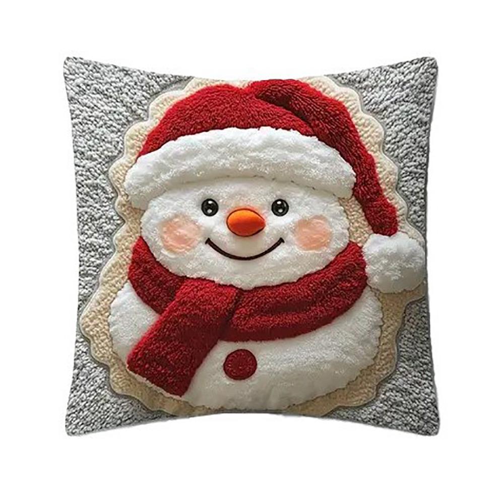 2D Printed Pillowcase Santa Claus Plush Pillow Cover Christmas Throw Pillow Cover  Home Decoration