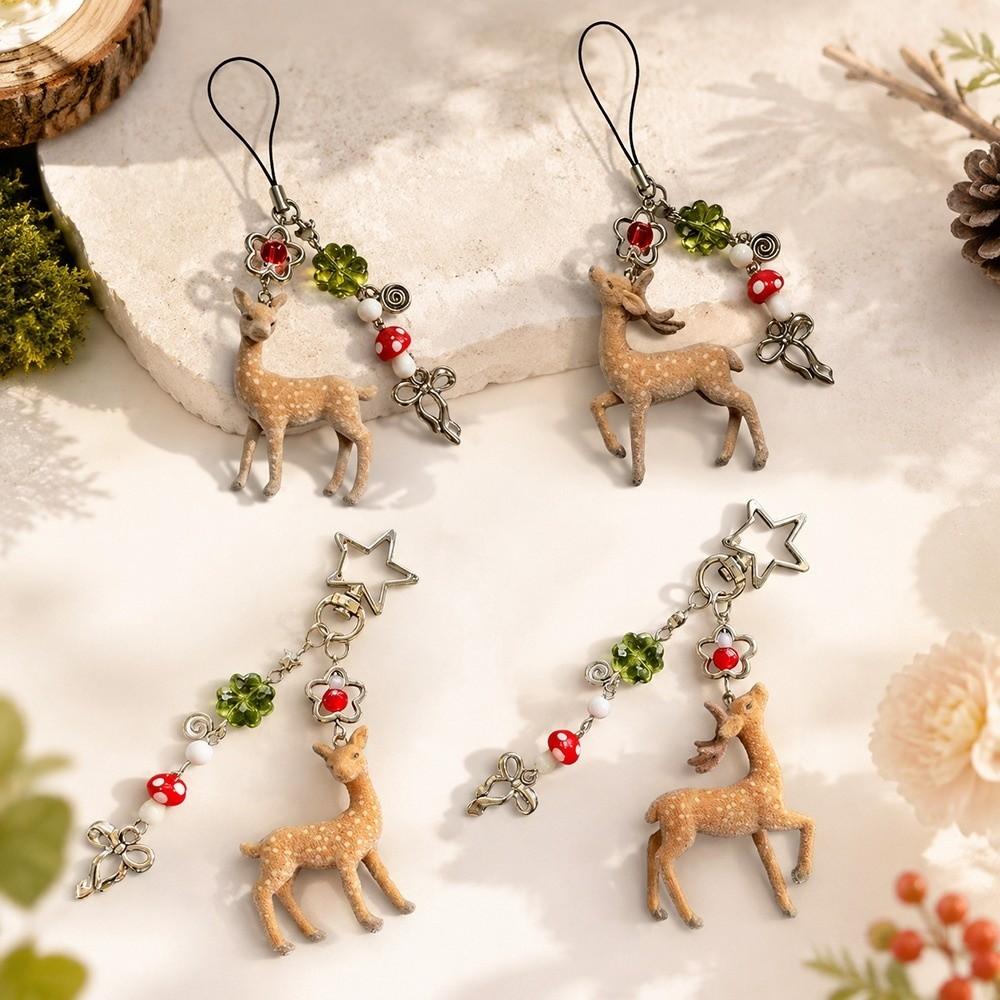 11.5cm Length Deer Keychain Handmade Keychain Pendant Adorable Fawn Phone Charms