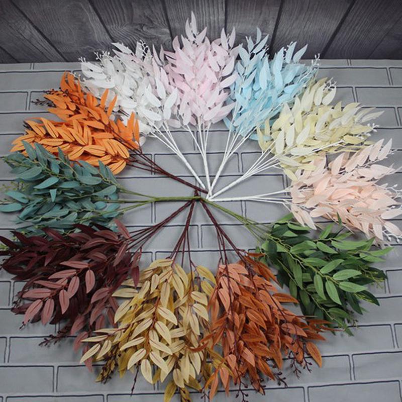 Букет из искусственных листьев, искусственная ива, свадебный фон, искусственная листва, домашний декор