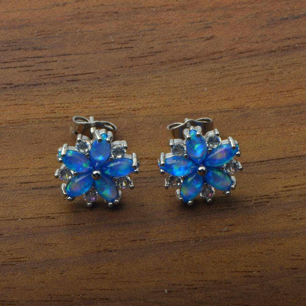 Женские серьги 'Опаловый цветок'