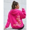 Womens Oversized Drop Shoulder Hoodie With Letter Print Loose Fit Long Sleeve Casual Sweatshirt