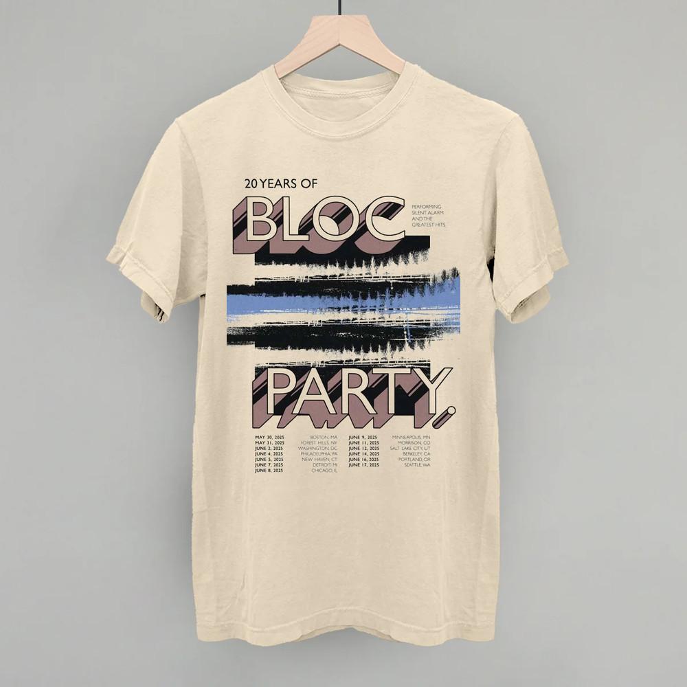 20 Years Of Bloc Party Tour Band Full Size S-5XL Unisex T-Shirt