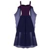European & American Halloween Sleeveless Chiffon Color Block Dress