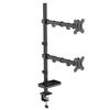 UPGRAVITY Monitor Dual 2 Up and Horizontal LCD Compatible with Inch Load Capacity 8KG Storage Case Clamp PC Monitor VESA Black Arm, Screens, Vertical,
