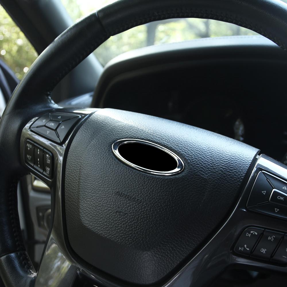 For Ford Everest 2015-2021 Ranger 2015-2022 Steering Wheel Center Logo Circle Trim Decorative Ring Sticker Interior Accessories