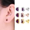 925 Sterilng Silver Earring Stud Moon Shape Special Cute Amethyst Cutting Natural Gemstones Fine Jewelry for Gilrs Daughter Nice Gift