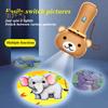 Kids Projection Flashlight Toy with 24 Patterns Bear Shape Early Learning Educational Interactive Toy Gift Hand Shadow Games Flashlight for Kids