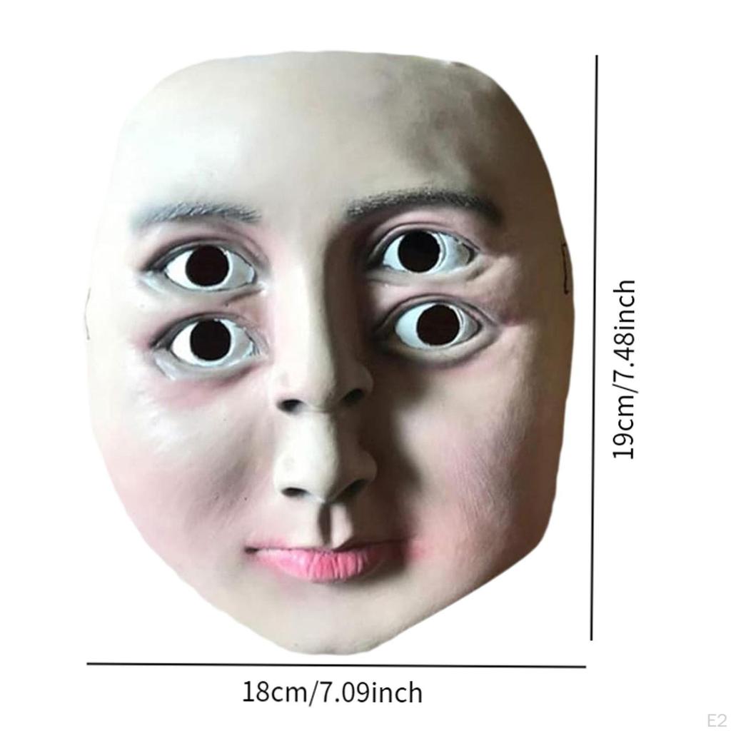 Halloween Four Eyes Mask Scary Creative Dance Makeup Props Face Cover for Stage Show Dressing