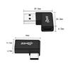 1 пара USB C на USB 3.0 адаптер, разъемы Type C под углом 90 градусов для подключения устройств и зарядки