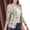 Spring Autumn Women Printed Small Suit Jacket Female Long Sleeve Slim Short Retro Coat Ladies Small Fragrant Top Blazer