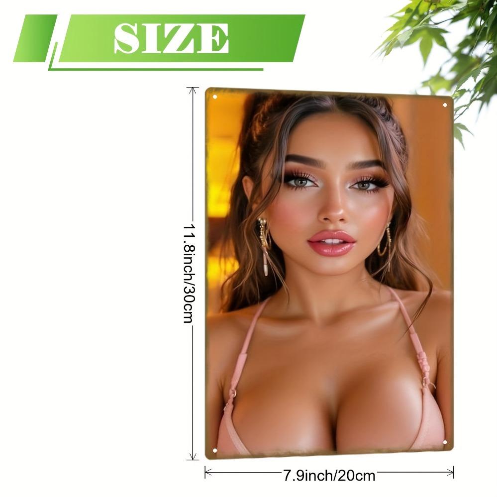 Сексуальное розовое нижнее белье Металлическая табличка 20*30см Прочный настенный декор для дома, клуба, офиса, бара Праздничный подарок Классический соблазнительный дизайн