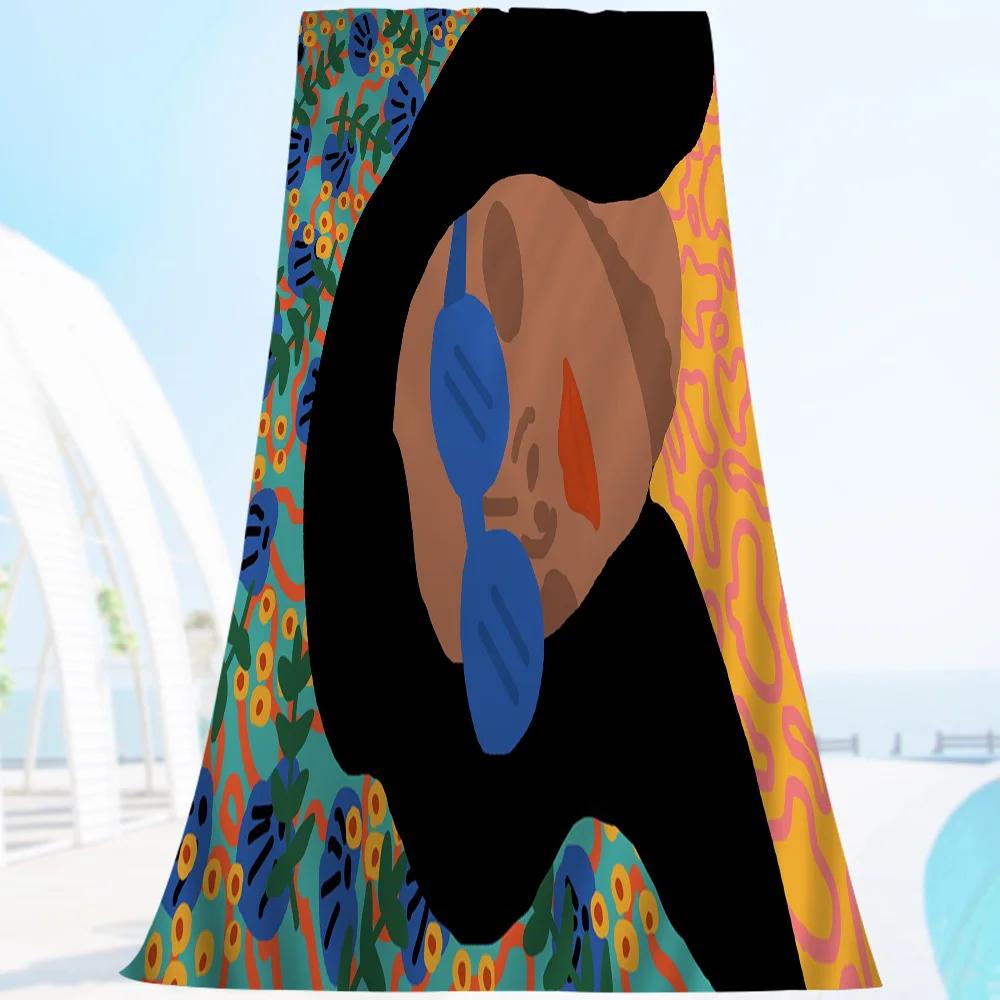 Modern Multicolored Abstract Big Microfiber Beach Towels Quick Dry Towel Sand Beach Towels Pool Towel For Travel Swim Pool Yoga