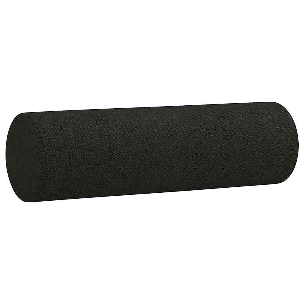 Vidaxl 3-Osobowa Sofa Z Poduszkami, Czarna, 180 Cm, Tkanina