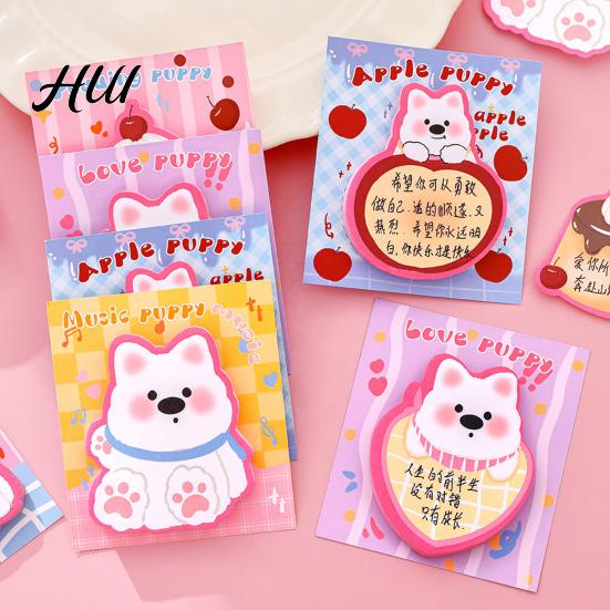 Cute Dog Shaped Notepads 4Pcs Cartoon Shape Note Pads Set Self-Adhesive Memo Eco-friendly Reusable Notes for Students Office Removable Reminders