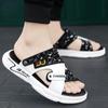 Slippers For Men Outdoor Rubber Platform Sandals Man Elegant Cheap Korean Style Clappers 2024 Low Price Fun Comfortable Shoes