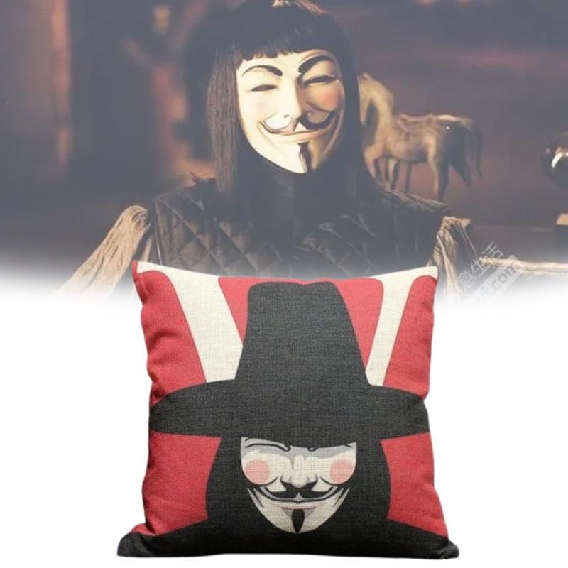 Мультяшная наволочка для декора гостиной V For Vendetta из полиэстера