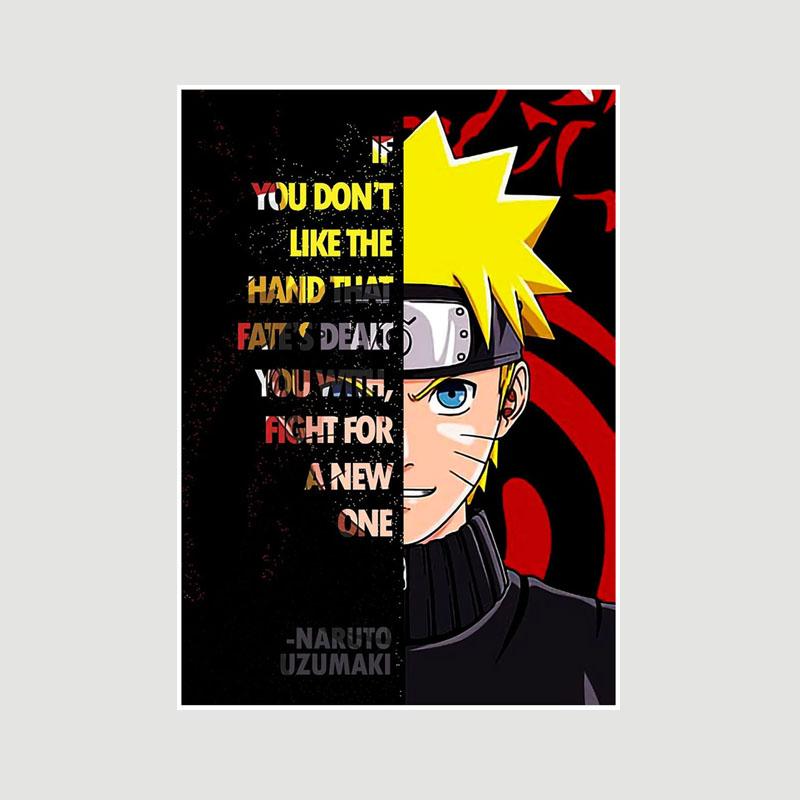 Винтажный вдохновляющий постер с цитатой Аниме Finger Luffy Deku Постеры Белая бумага Текст Искусство Картины Домашний декор Бар Украшение Живопись Интерьерная фреска