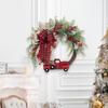 Farmhouse Red Truck Christmas Wreath Pumpkin Door Hanger Holiday Decor