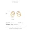 FTCY Gold Color Double Circle Stud Earrings For Women Korean Exquisite Simple Metal Crystal Earring Luxury Party Jewelry Gifts