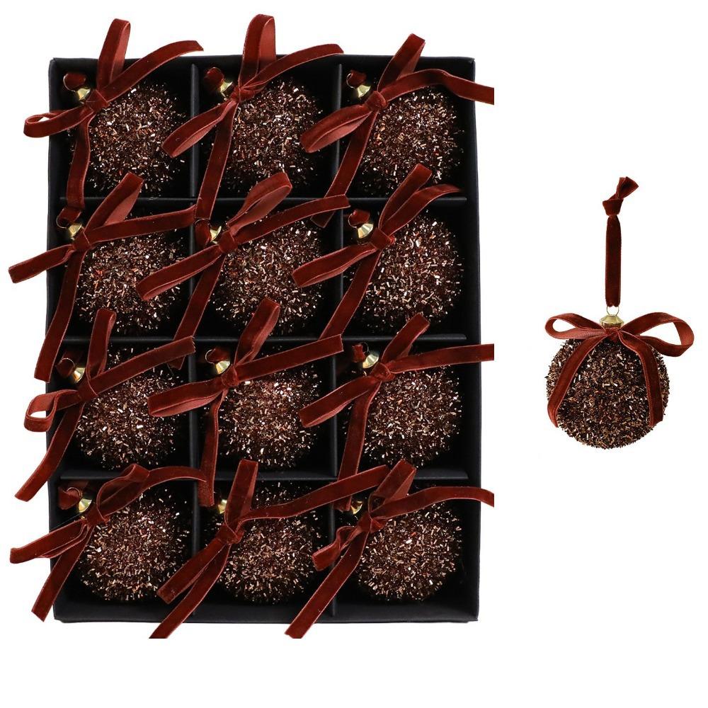 12 /16 Pcs Glitter Xmas Tree Hanging Balls Shatterproof Christmas Tree Decoration Christmas Decor