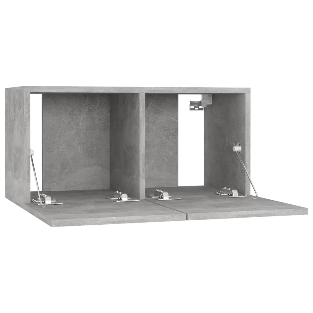 Vidaxl Szafki Wiszące Pod Tv 2 Szt., Szarość Betonu, 60X30X30 Cm