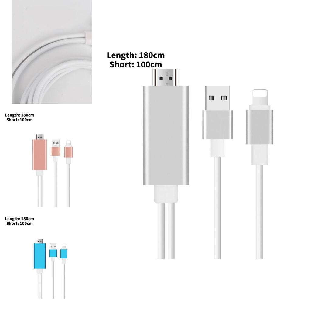 Кабель для зеркалирования экрана Apple 14 HDMI с разъемом Lightning для телефона на ТВ-дисплей