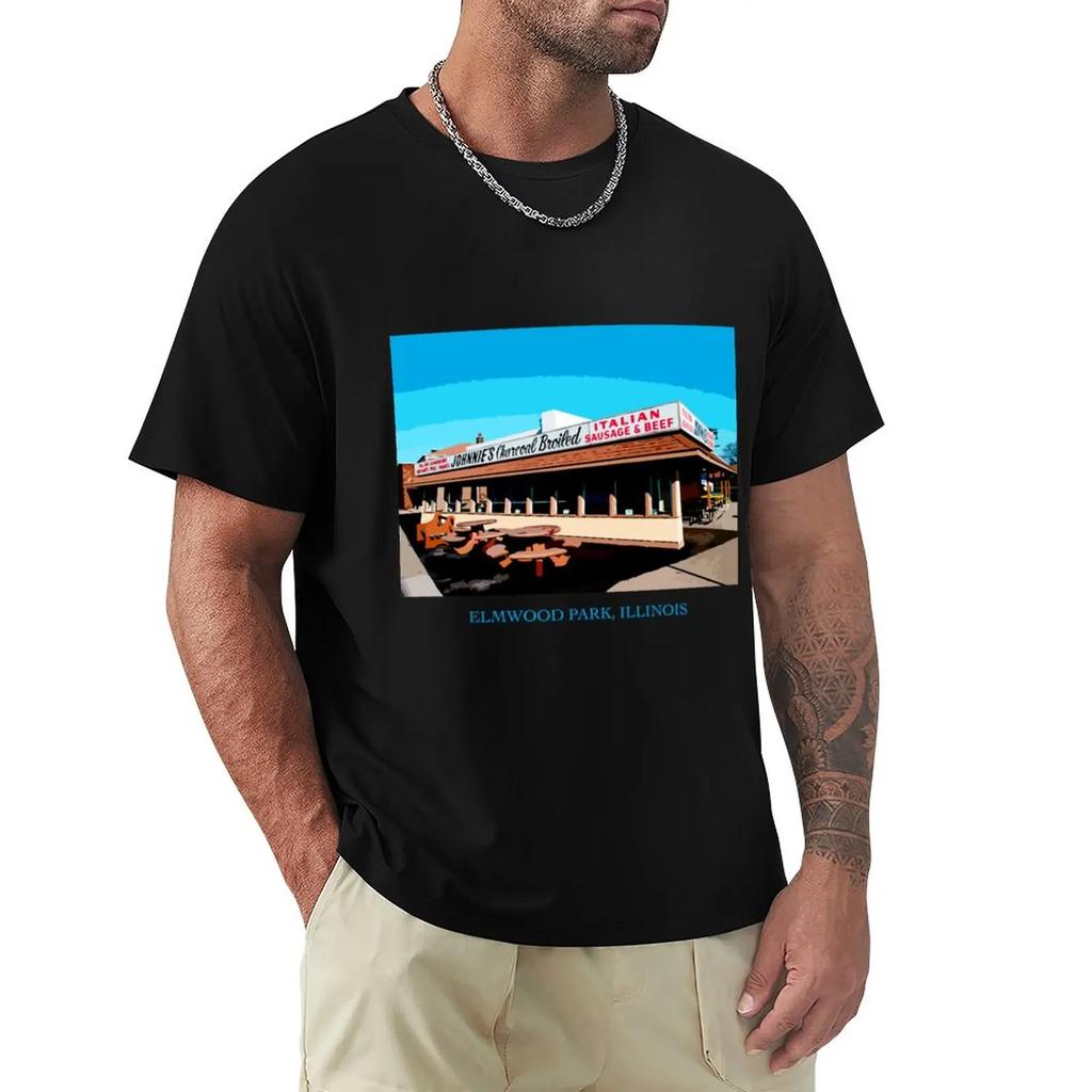 Johnnies Beef Elmwood Park Chicago Food Classic TShirt Blouse sweat Mens tshirts