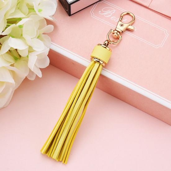 Брелок с кисточкой, кулон из искусственной кожи, однотонный зажим для омара, бахрома из нержавеющей стали, легкий портативный брелок для ключей «сделай сам», украшение для школьной сумки, подвеска