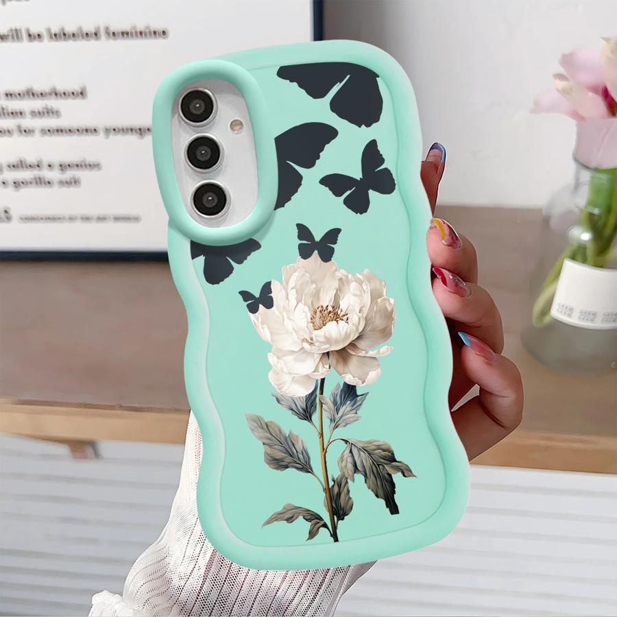 Мягкий чехол-бампер с рисунком «Цветок бабочки» для Samsung Galaxy A15 A16 A21s A12 A13 A52 A14 A11 A53 A33 A22 A05 A23 A04 A06 A03