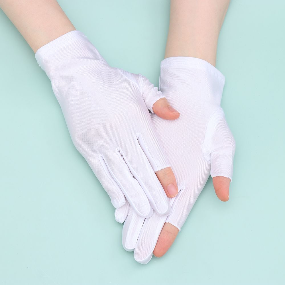 Sun Protection Summer Mittens Thin Spandex Gloves Driving Gloves Two Finger Touch screen