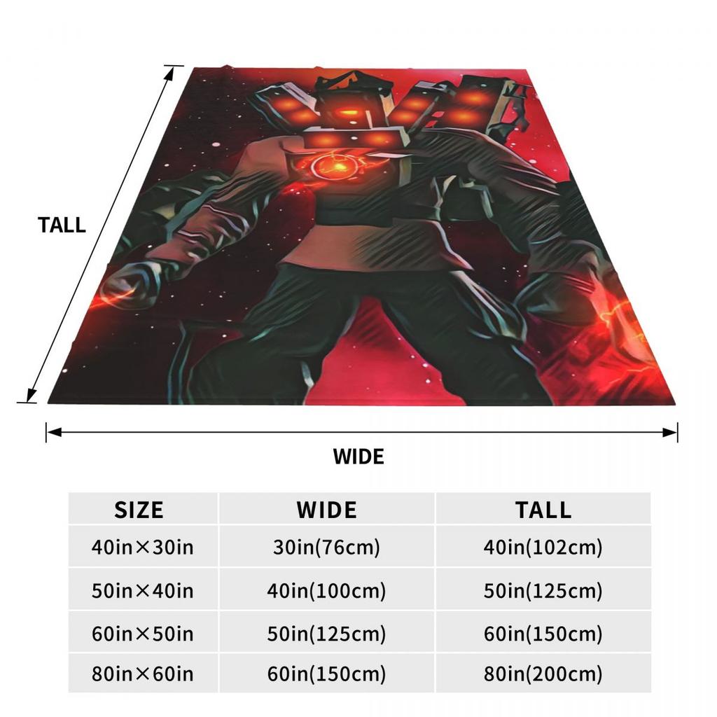 Skibidi Toilet Funny Blankets Flannel Throw Blanket Super Soft Throw Blankets for Home Bedroom Outdoor Throws Bedspread Quilt