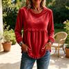 Loose Fit Women Tops Fall O-Neck Shirt, Casual Fringe Blouse, Solid Breathable Top Color Ruffle Long Sleeve Pullover with Tassels Office Wear Shirts