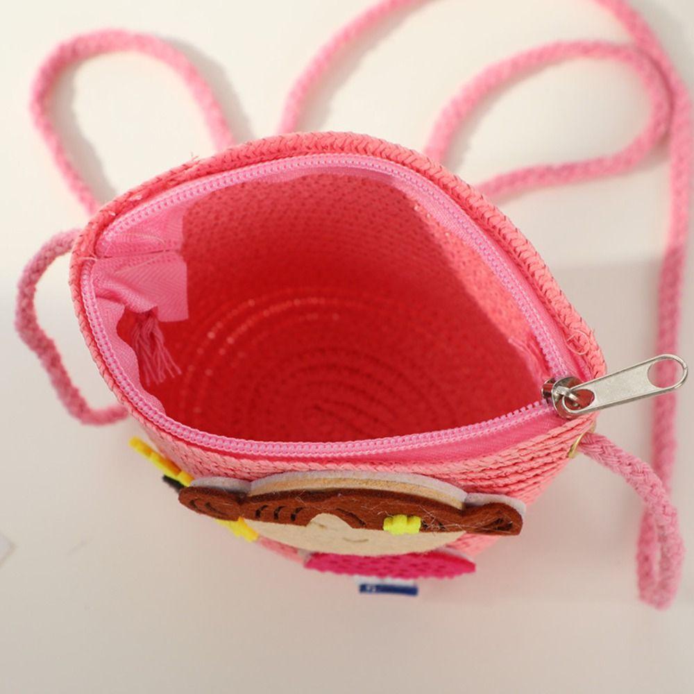 Маленькая плечевая сумка Соломенный кошелек для монет Милая сумочка Девочки Дети