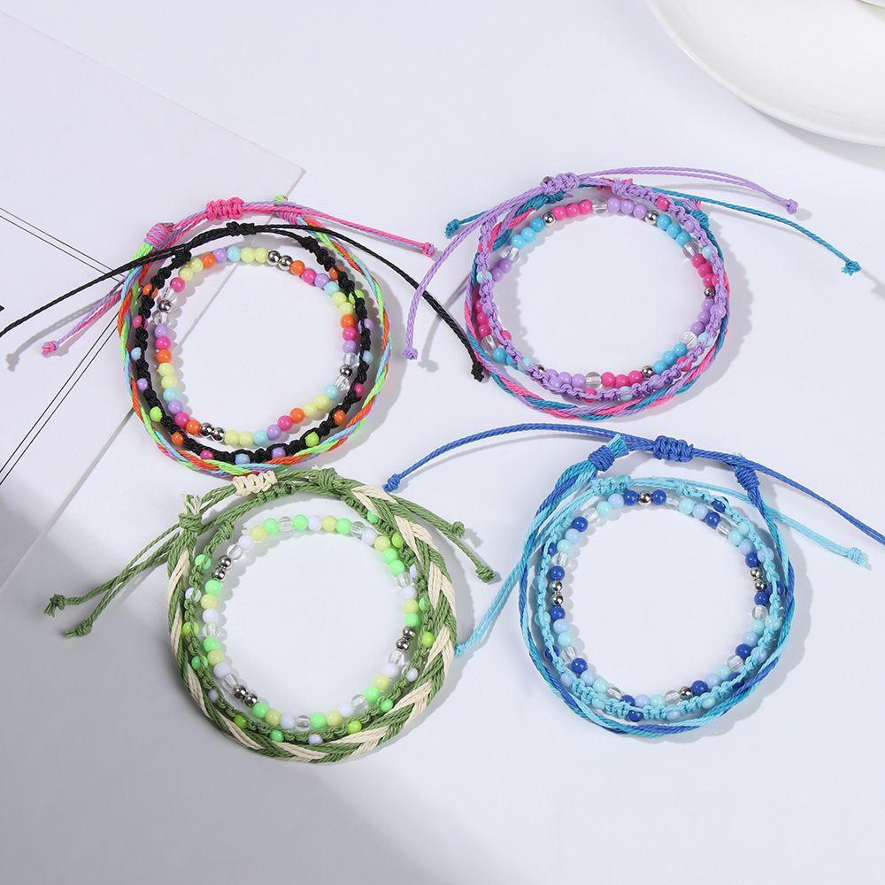 Handmade Charm Design Muti-layer Bracelets Hand Woven Bracelets Fashion Jewelry Beads Bracelet