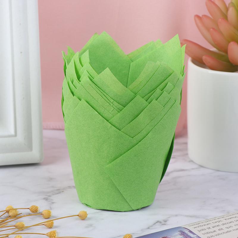 50Pcs Cupcake Wrapper Liners Muffin Tulip Case Cake Paper Baking Cup Decor