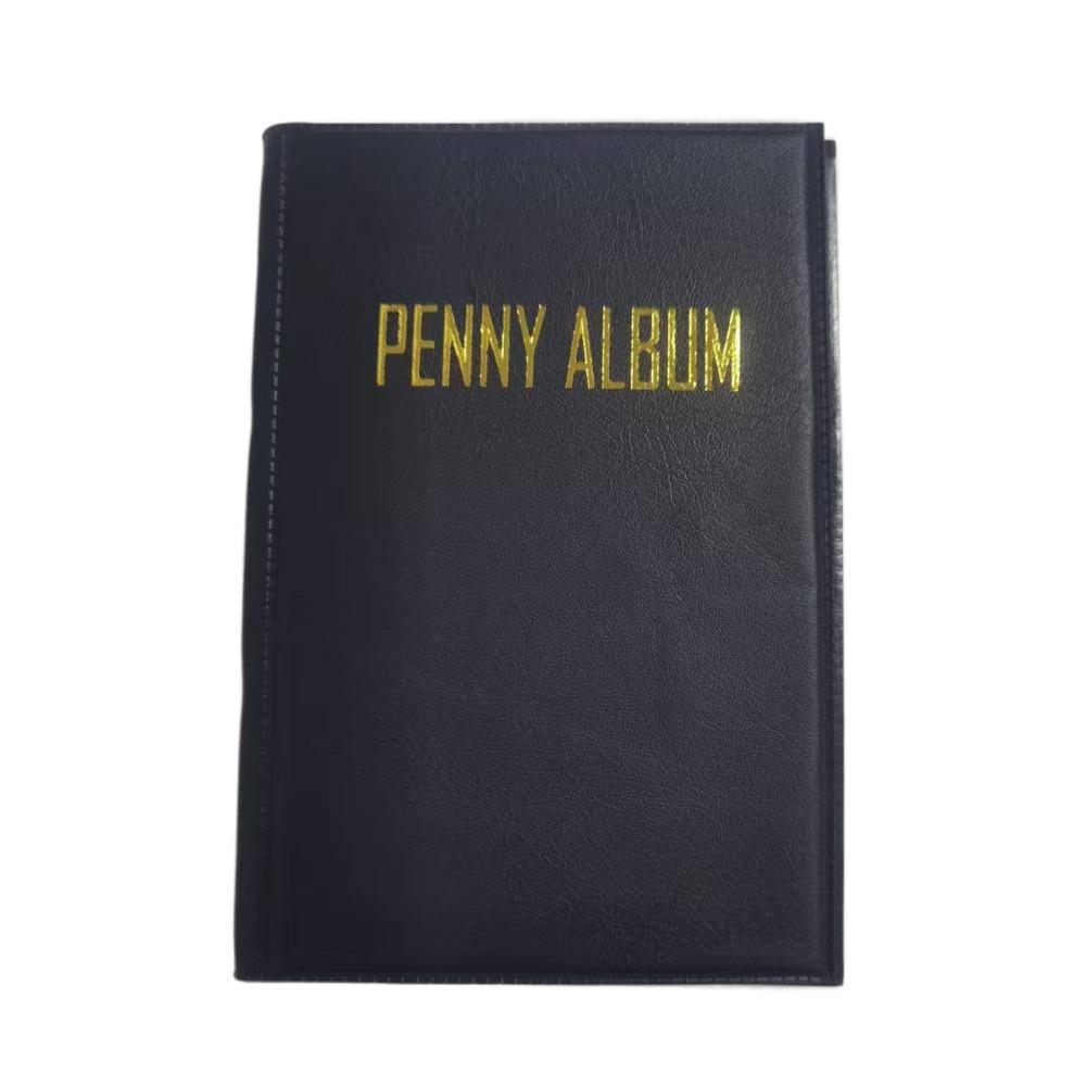 Portable Anti-lost Penny Collection Album Leather 108 Coins Flat Penny Holder Compact Multi-Use Coin Storage Organizer Display