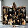 Music Elvis Print Flannel Blanket High Quality Warm Comfortable Cover for All Seasons Perfect for Gifts Home Decor