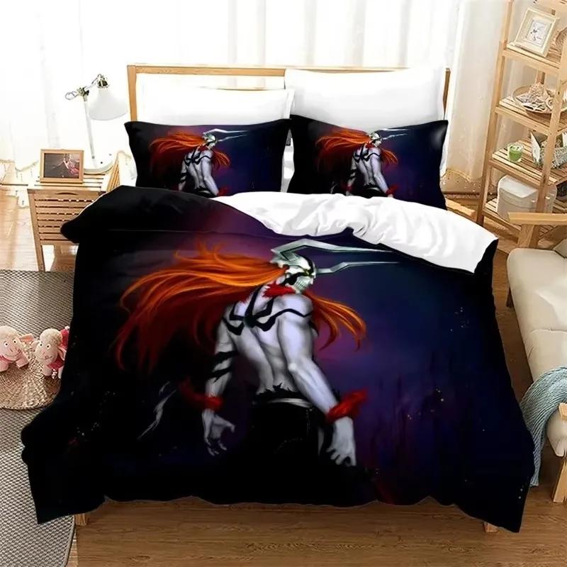 Аниме Bleach Kurosaki Ichigo Комплект постельного белья для мальчиков и девочек Twin Queen Size Пододеяльник Наволочка Кровать Дети Взрослый Домашний Текстиль Текстиль