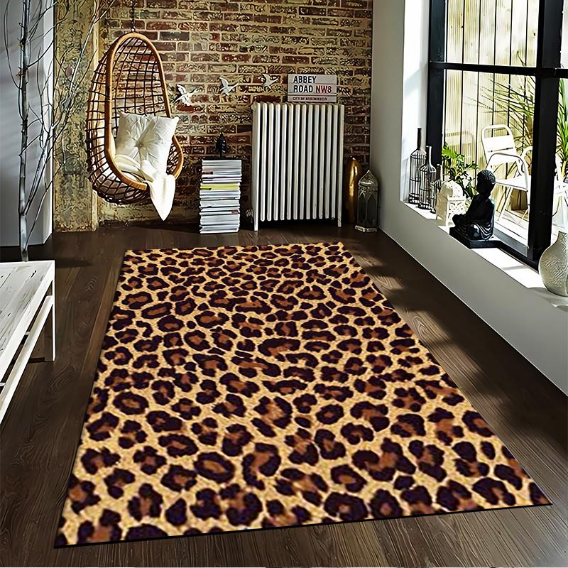 Leopard Print Designed floor mat, suitable as a non-slip mat for the living room or bedroom sofa