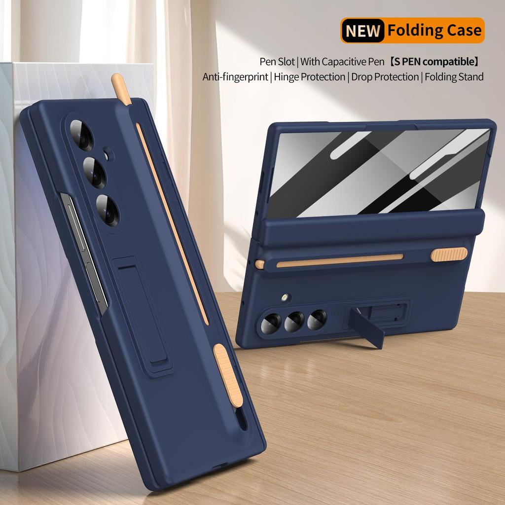 Для Samsung Galaxy Z Fold5 6 7 8 Wide /Z Fold8 Ultra Ударопрочный чехол, Невидимая подставка Защитная крышка шарнира + Пленки для экрана + Стилус