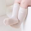 3 пары/комплект носков для новорожденных девочек, летние тонкие детские носки до колена с оборками из хлопка, милые носки с сеткой и оборками для младенцев 0-3 года