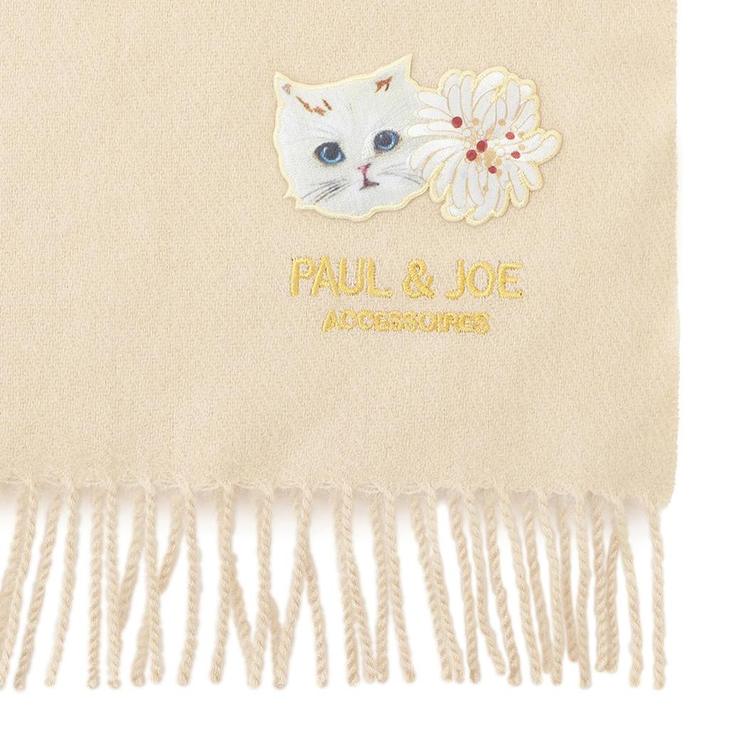And ACCESSOIRES Brand Package Included Logo Cat Patch Muffler 48142 Beige 30cm X Length 180cm [Paul Joe] [Moonbat] PAUL&JOE Women's 24-113-48142-21-00